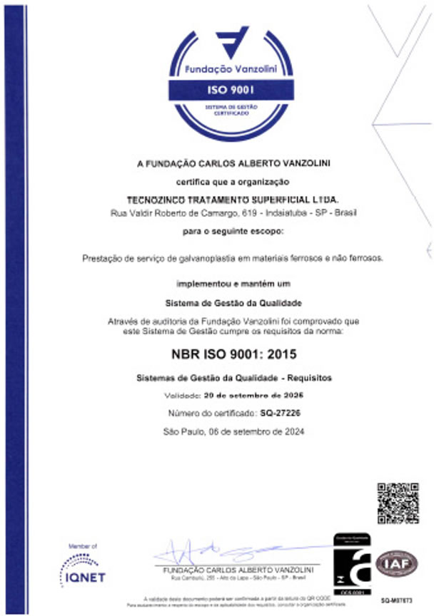 Certificação ISO 9001